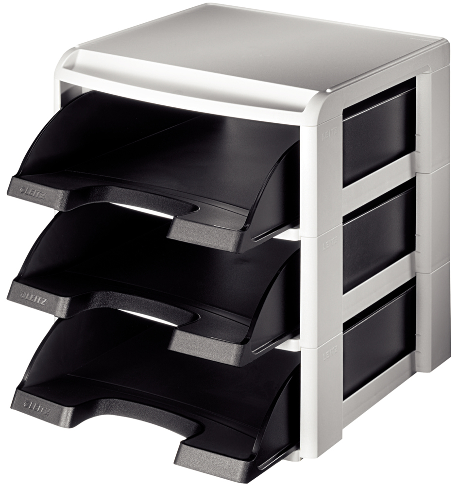 LEITZ Set corbeilles à courrier, A4, corbeilles noire