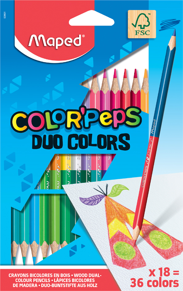Sets de crayons de couleur, bicolore