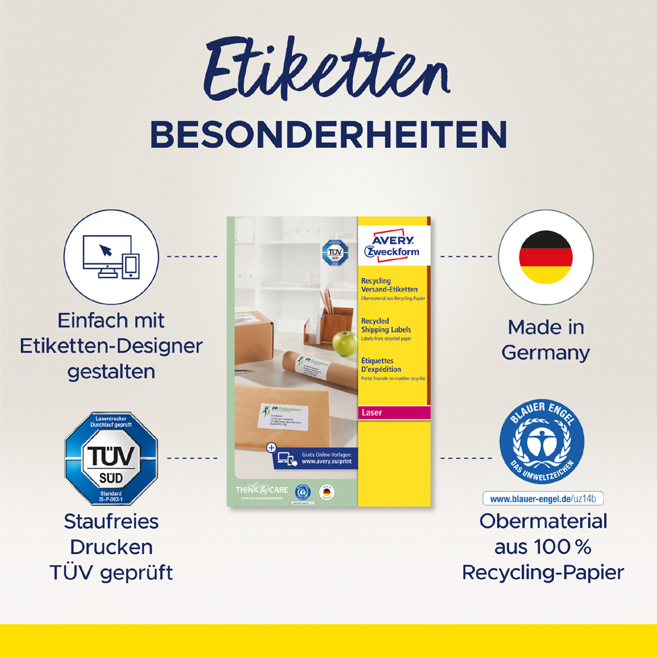 AVERY Zweckform Etiquette d'expédition recyclée