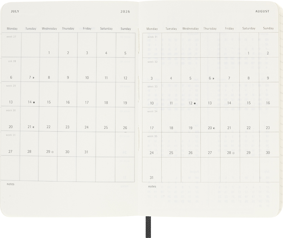 Agendas de poche, semainier