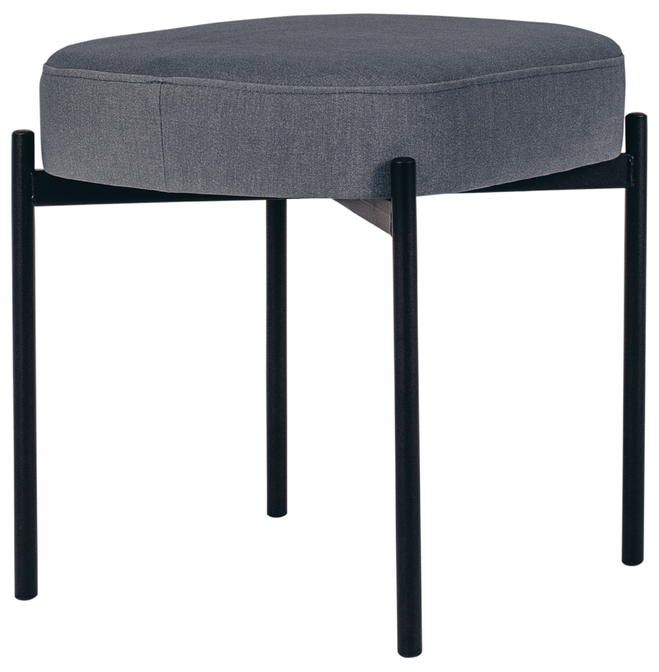 PAPERFLOW Banc oval GAIA, taille S, habillage tissu, gris