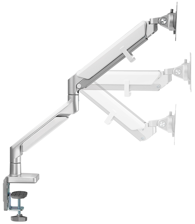 Bras support pour écran en aluminium, longueur de bras : 508 mm - vue latérale