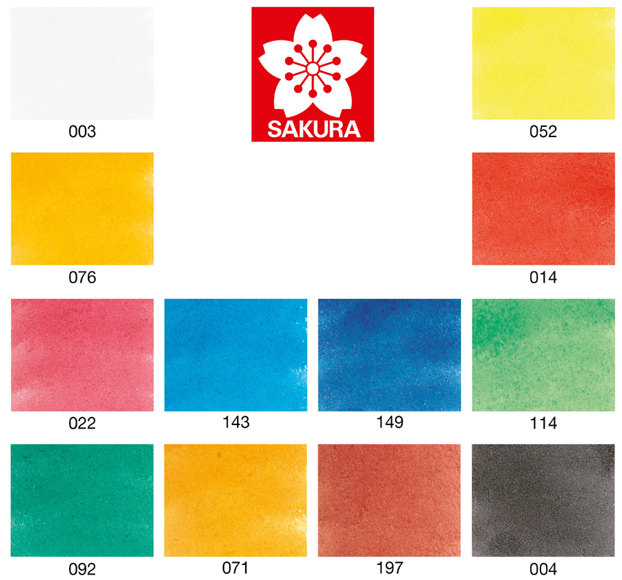 SAKURA Peinture aquarelle Koi Water Colors Sketch Box 12