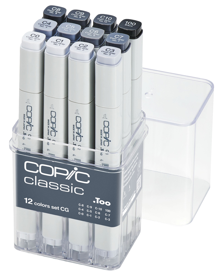 COPIC Marqueur classic, kit de 12 en gris 'CG', nuances