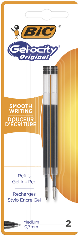 BIC Recharge pour stylo à encre gel, noir