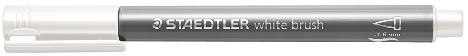 STAEDTLER Feutre pinceau métallisé, blanc
