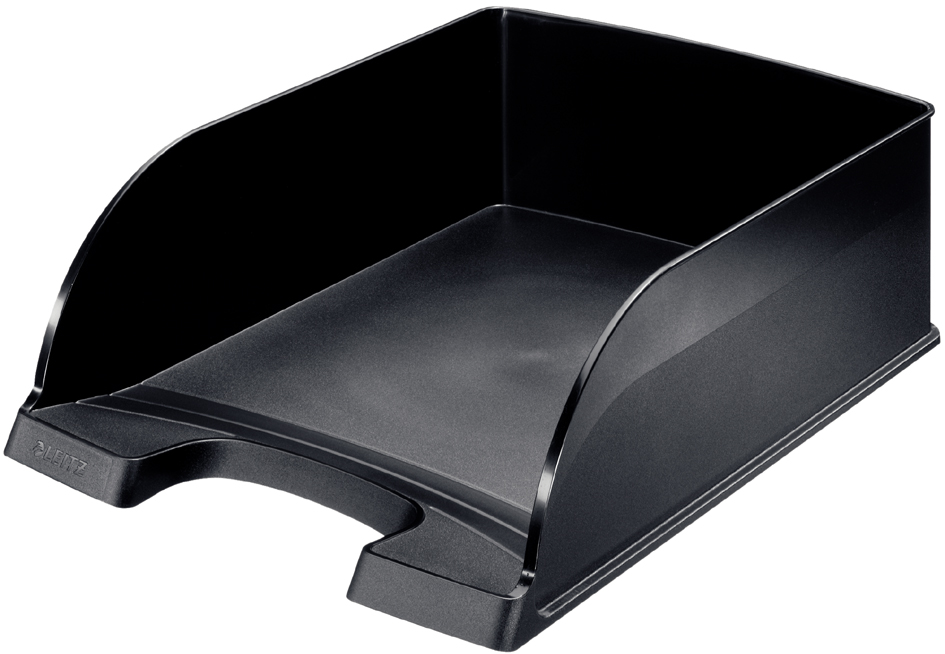 LEITZ Corbeille à courrier Plus Jumbo, A4, polystyrène, noir