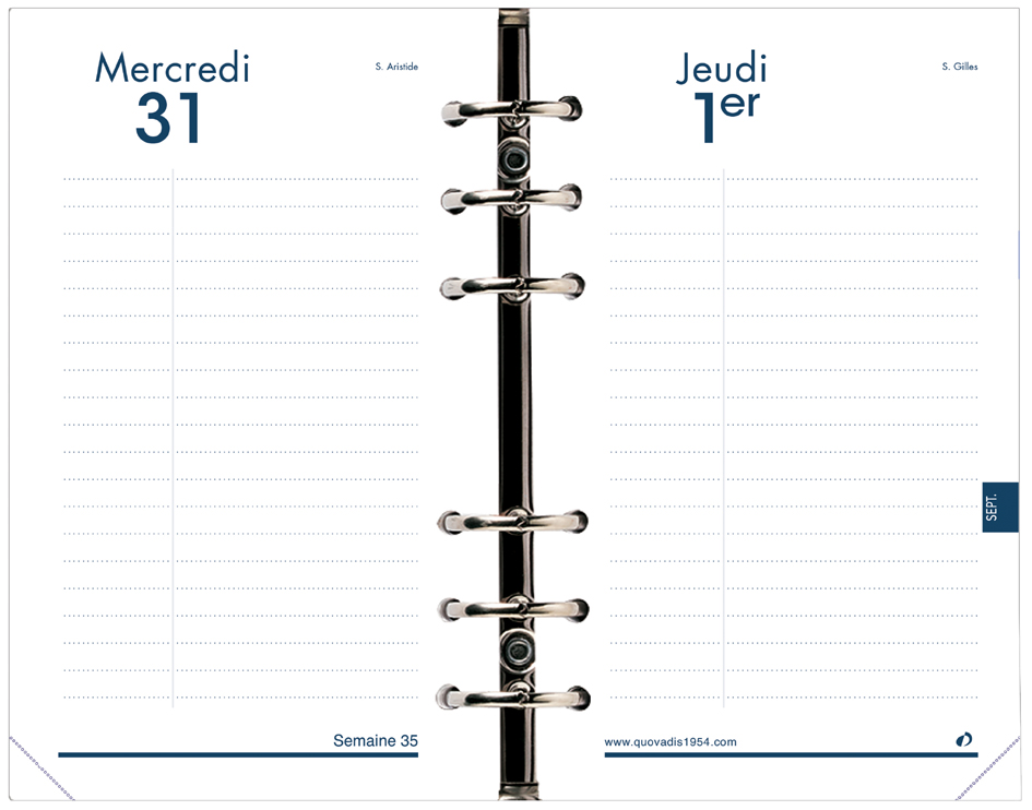 QUO VADIS Recharge Timer 17, 1 jour par page, 2026/2027
