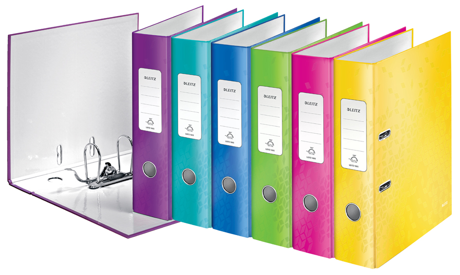 Classeurs à levier, papier couleur