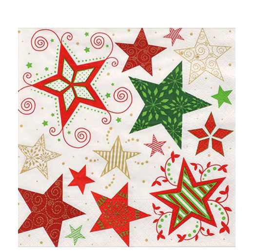 PAPSTAR Serviette à motif de Noël 'Heavenly Stars', blanc