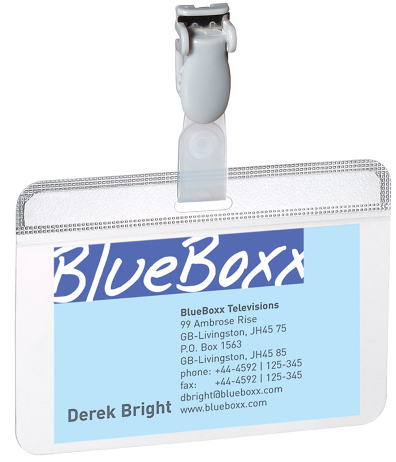 DURABLE Porte-badge plastifié, avec clip, 90 x 54 mm