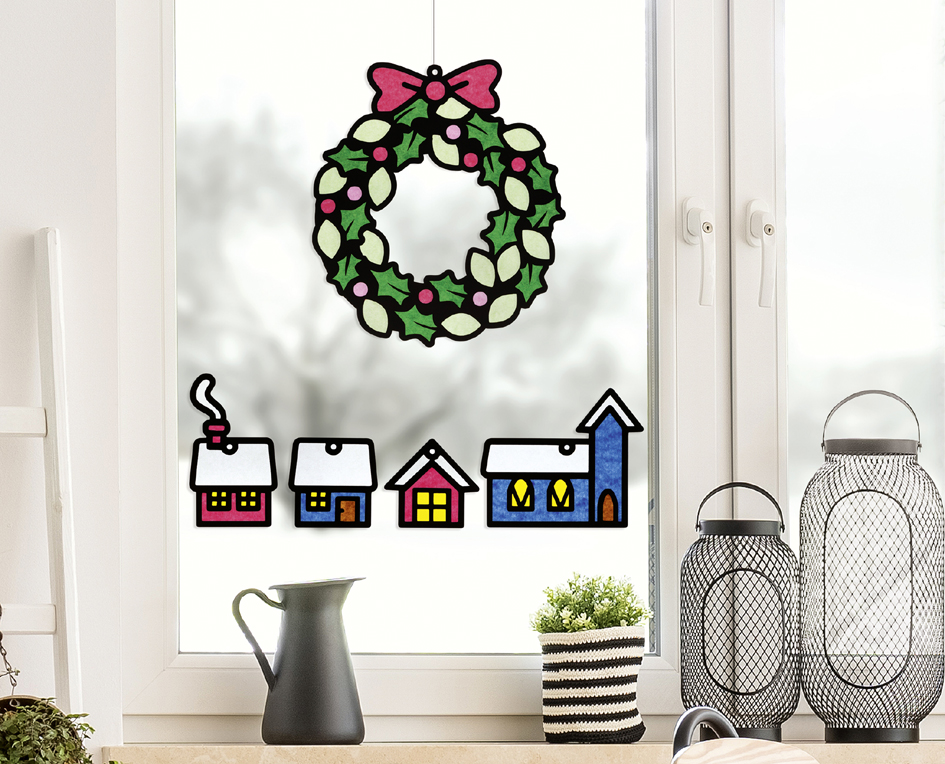 folia Kit de décoration pour fenêtre 'Hiver', 250 x 350 mm (L)250 x (H)350 mm 8