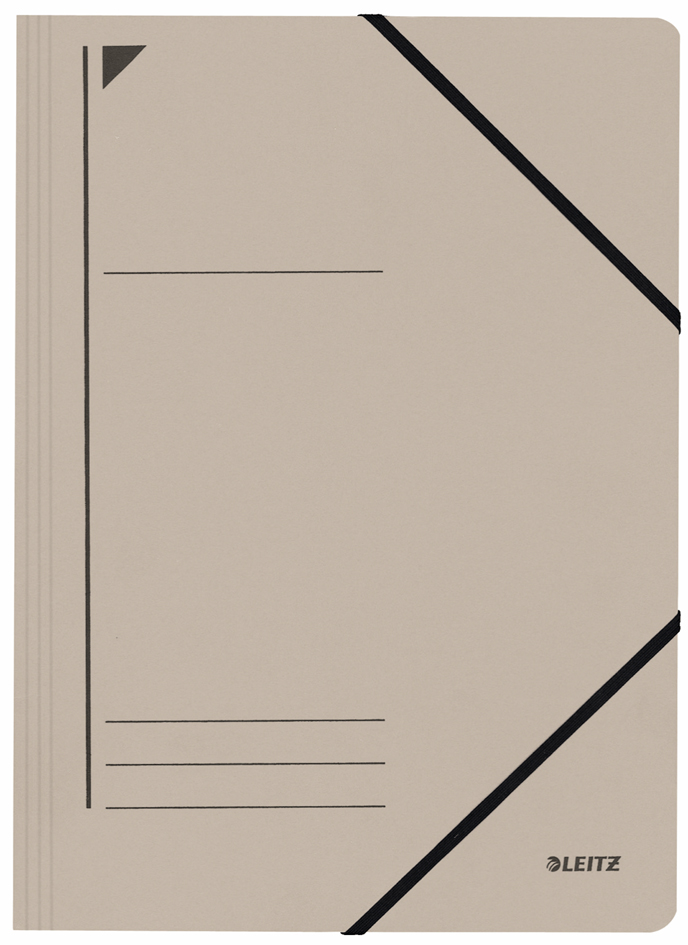 LEITZ Chemise à élastique, format A4, carton, gris