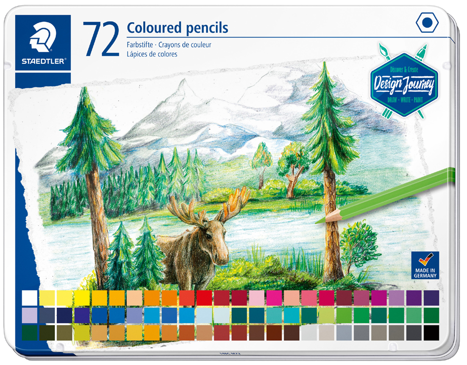 STAEDTLER Crayon couleur Design Journey, étui métal de 72