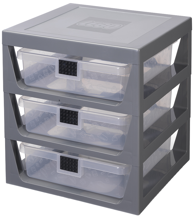 LEGO Module de classement 3-DRAWER STORAGE RACK, gris