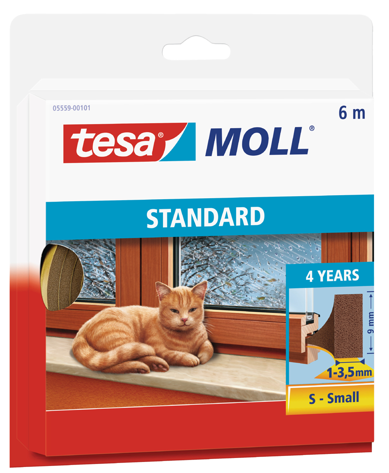 tesa Moll STANDARD Calfeutrage mousse, autoadhésif,9 mm x 6m