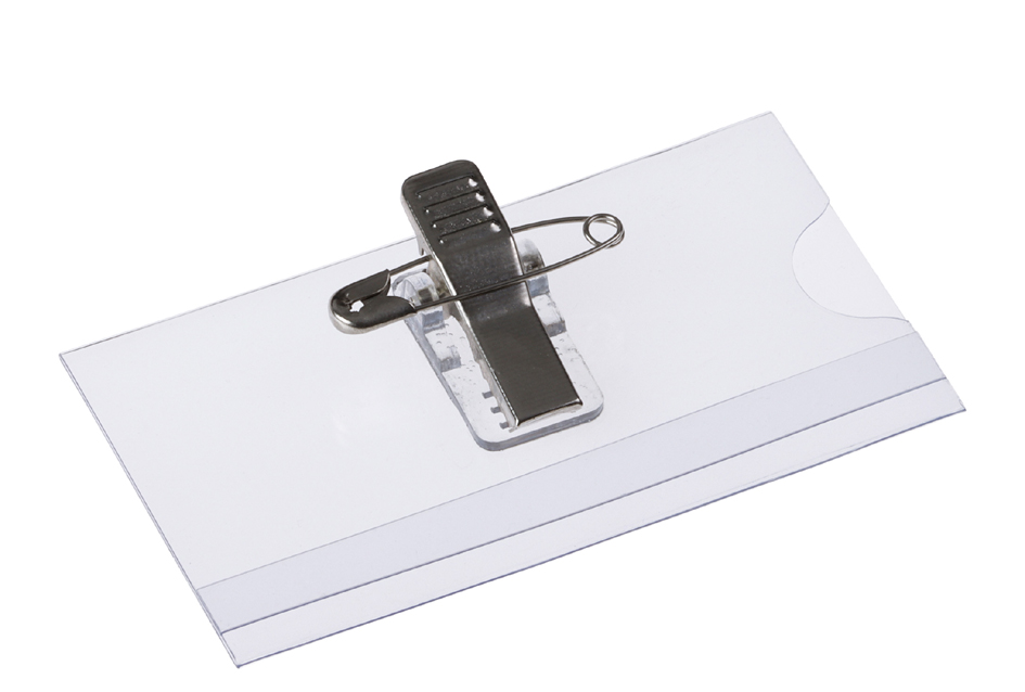 EUROPEL Porte-nom, avec pince combinée, 40 x 75 mm