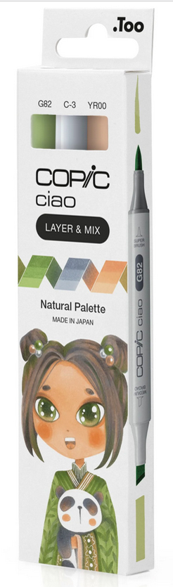 COPIC Marqueur ciao, set de 3 'Natural Palette'