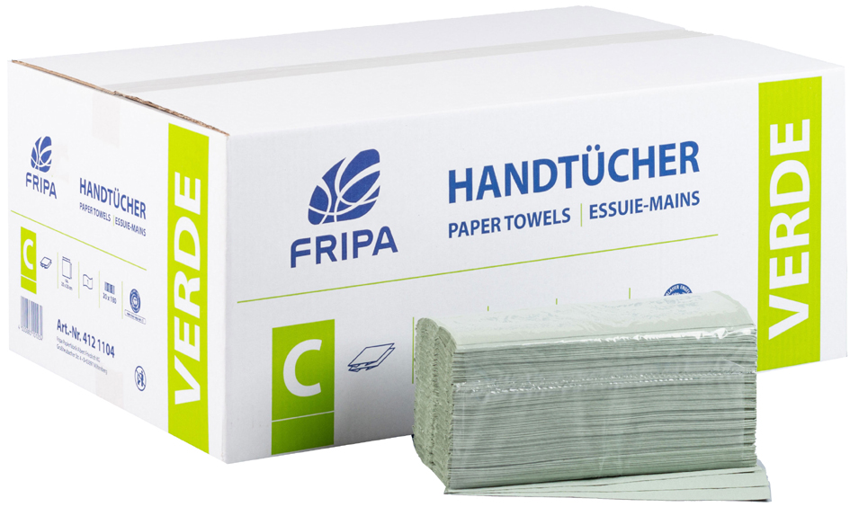 Fripa Essuie-mains VERDE, 250 x 330 mm, pli-C, vert