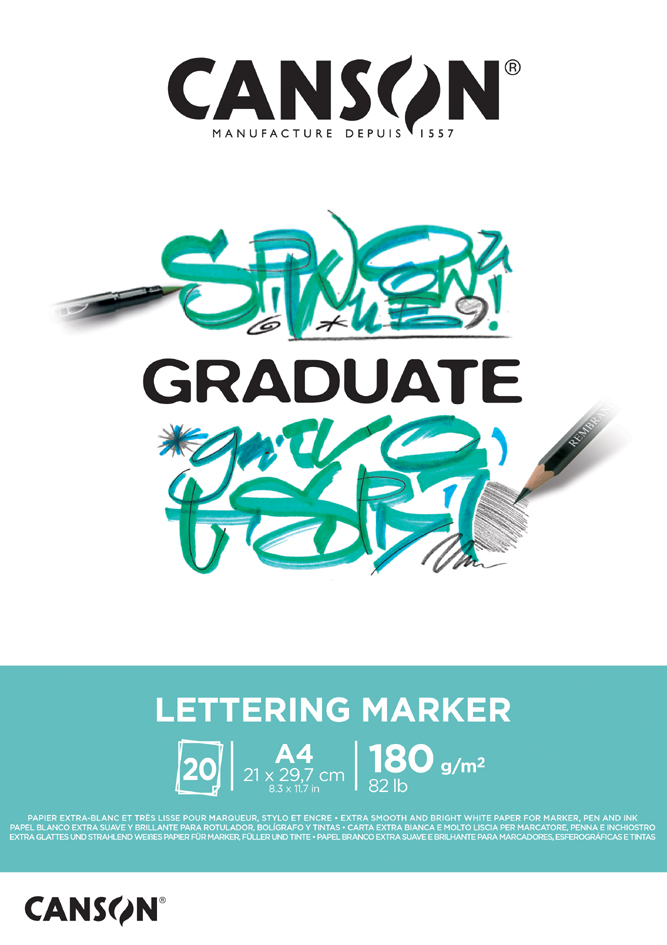 CANSON Bloc de dessin GRADUATE LETTERING MARKER, A3