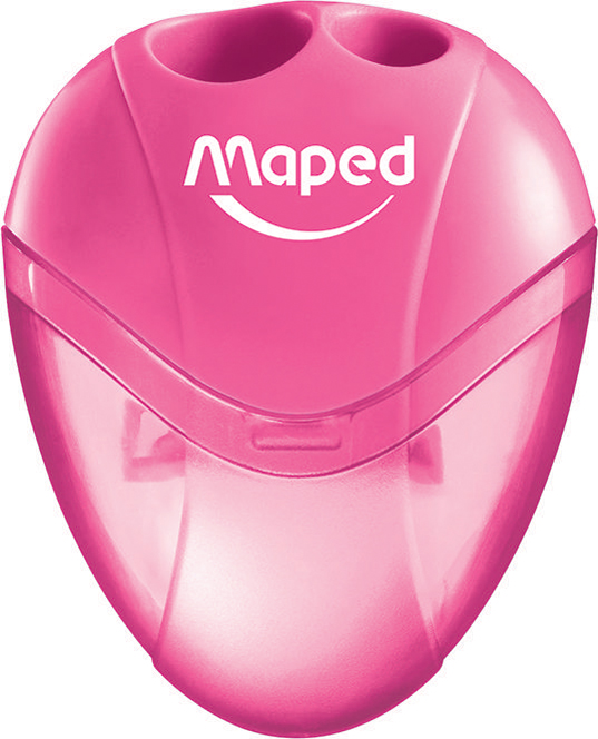 Taille-crayons 2 trous avec réserve i-gloo, rose