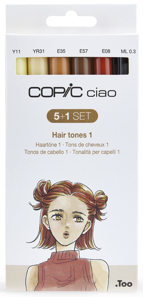 COPIC Marqueur ciao, kit de 5+1 'Hair Tones 1'