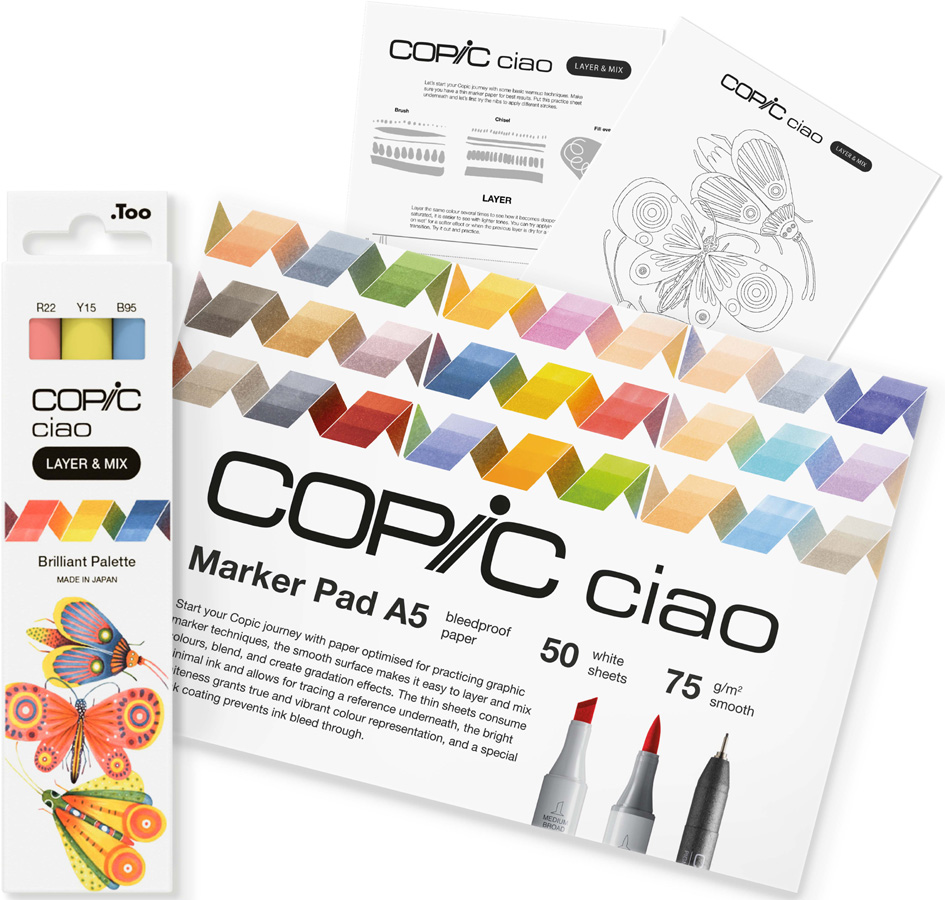 COPIC Marqueur ciao 'LAYER & MIX Starter Set', brilliant