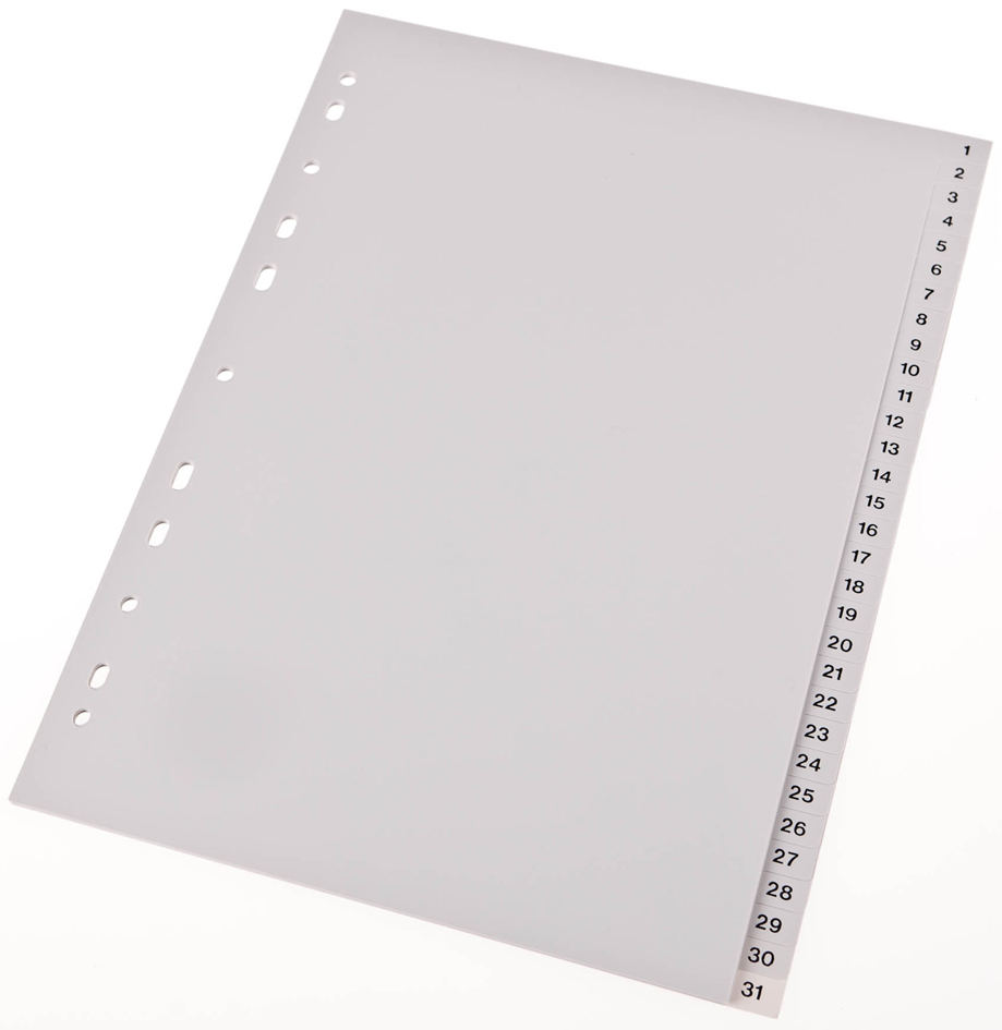 proOFFICE Intercalaires en plastique, numériques, A4