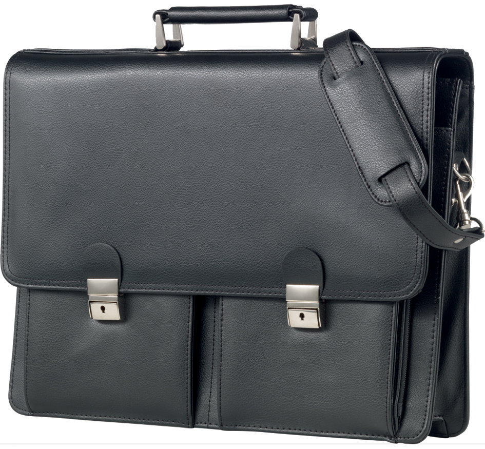 Alassio Porte-documents 'VENETO', cuir, noir