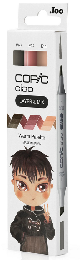 COPIC Marqueur ciao, set de 3 'Warm Palette'