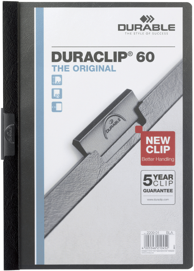 DURABLE Chemise à clip DURACLIP ORIGINAL 60, A4, noir