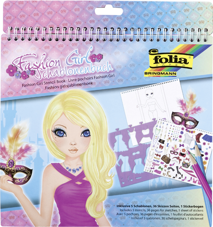 folia Livre pochoir 'Fashion Girl', grand