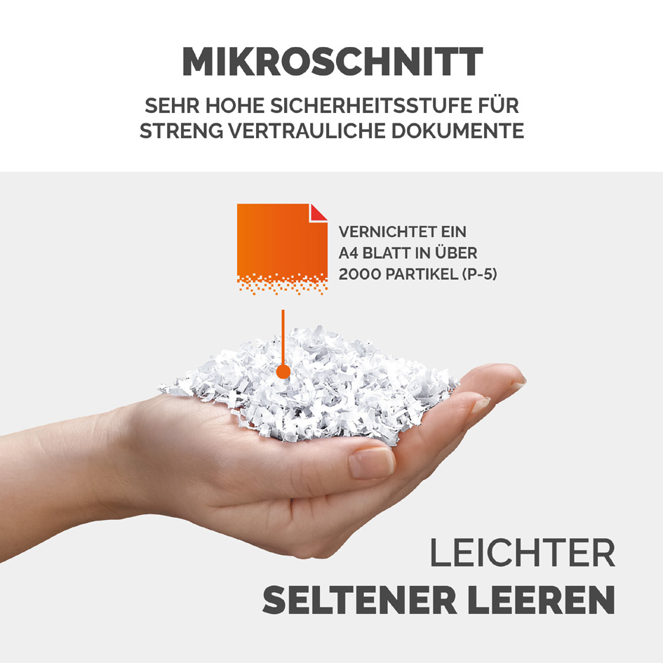 Visuel de référence : Micro-coupe, niveau de sécurité très élevé pour les documents strictement confidentiels