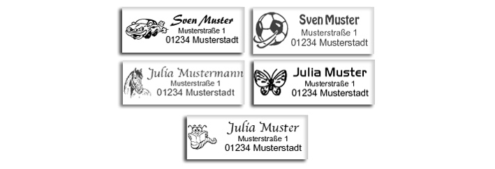 Motifs disponibles - exemples d'impression