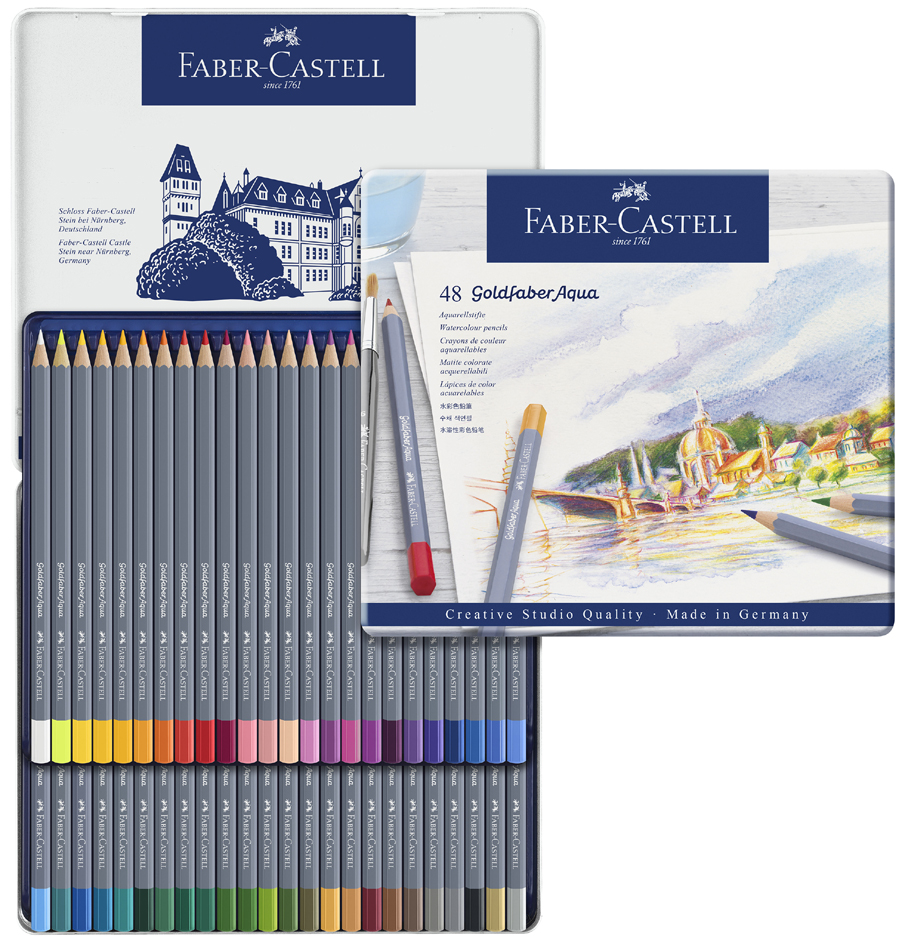 FABER-CASTELL Crayons de couleur aquarellables GOLDFABER