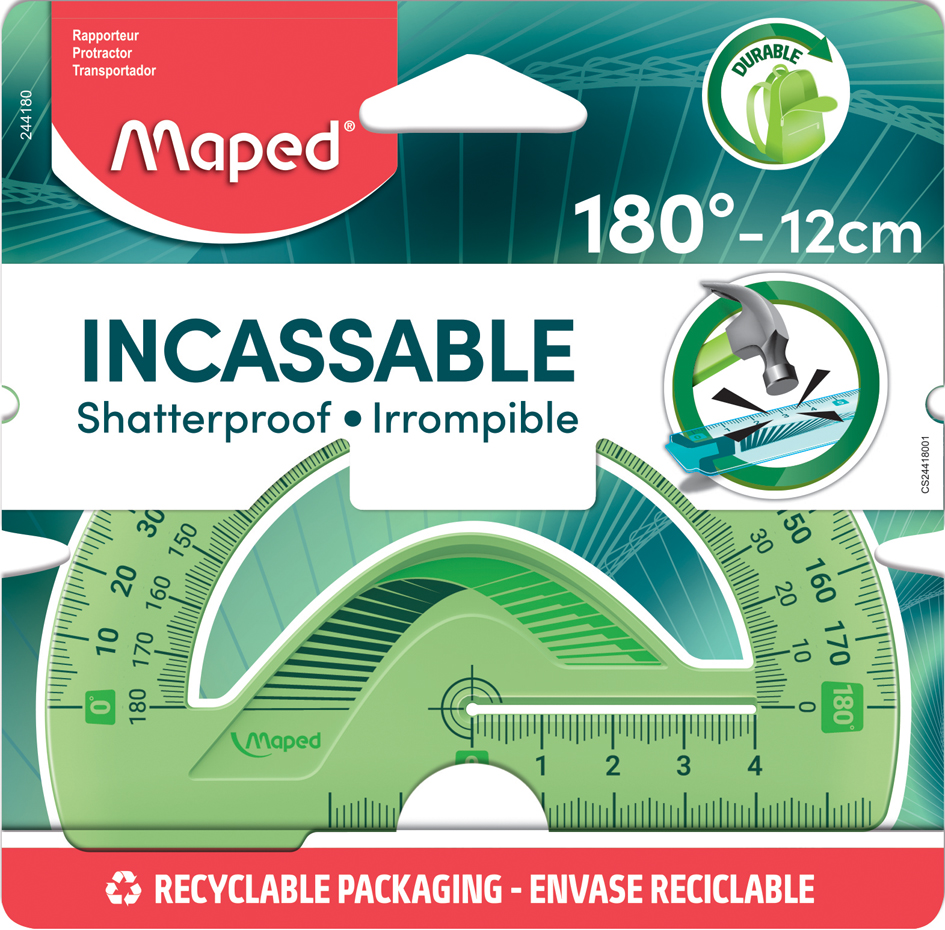 Rapporteur demi-circulaire Flex 180°, vert