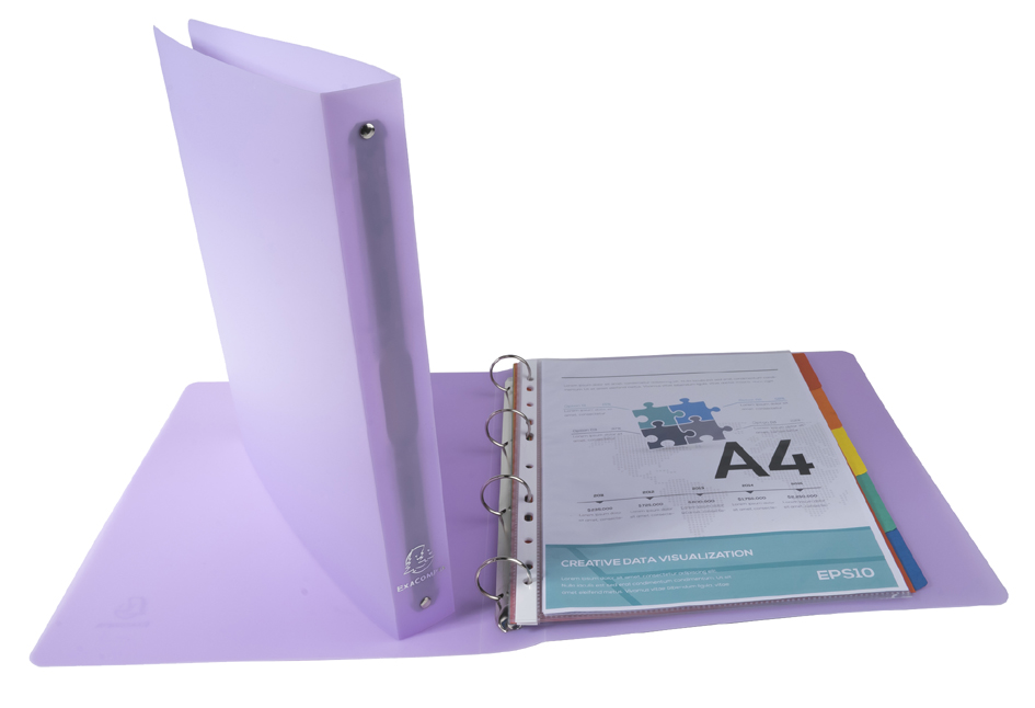 Classeur à anneaux Chromaline, A4 - ouvert