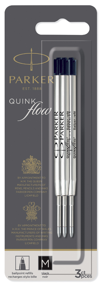PARKER Recharge pour stylo QUINKflow, F, blister, bleu
