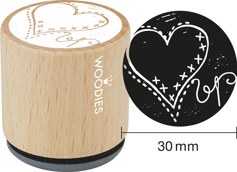 COLOP Tampon à motif Woodies Handmade 'coeur'
