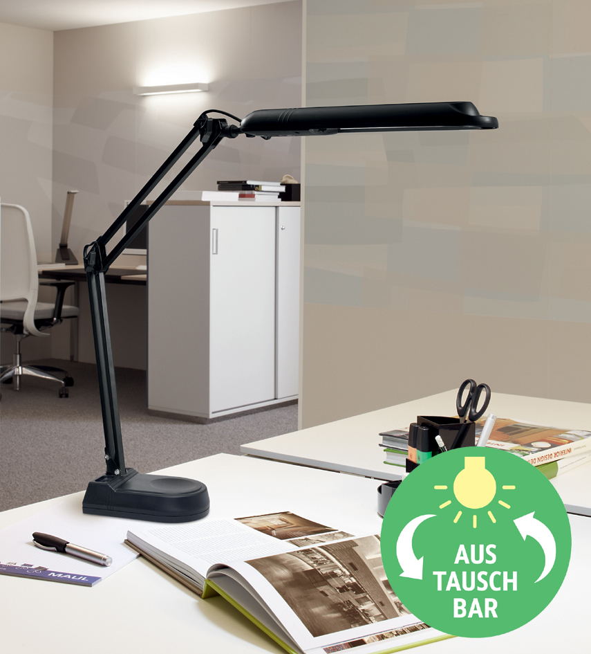 MAUL Lampe de bureau à LED MAULatlantic, socle, argent