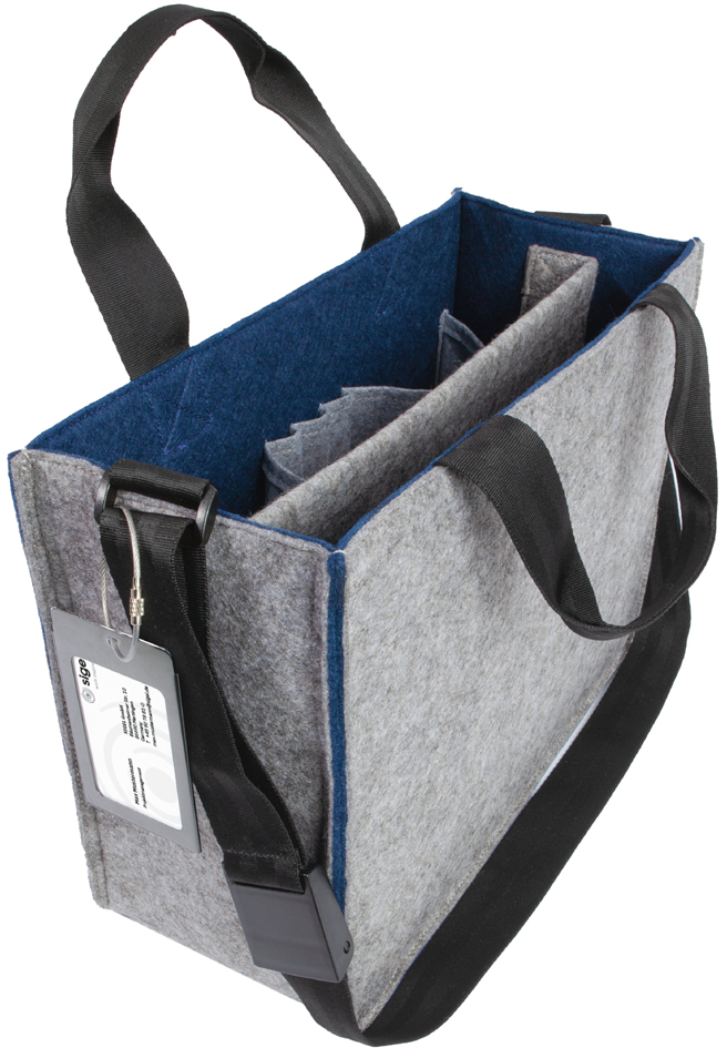 sigel Sacoche en feutre Desk Sharing Bag Bicolor M, gris