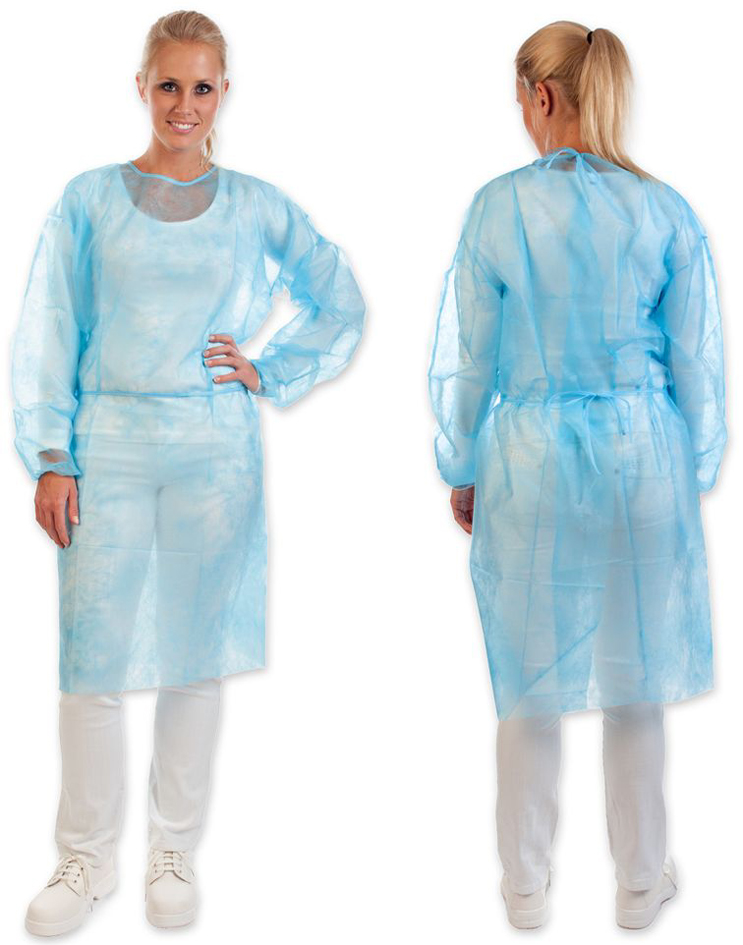 Visuel de référence : blouse PP avec élastique aux manches, bleu