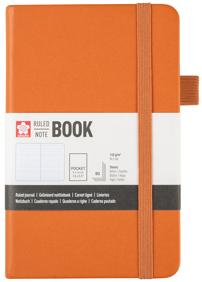 SAKURA Carnet, 90 x 140 mm, ligné, ambre