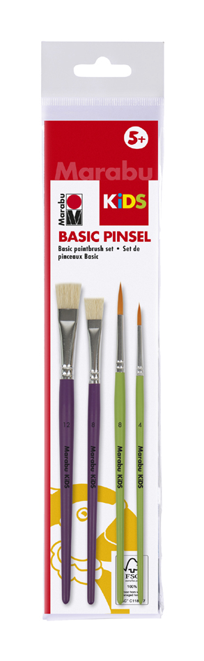 Marabu Set de pinceaux 'Basic Pinsel', 4 pièces