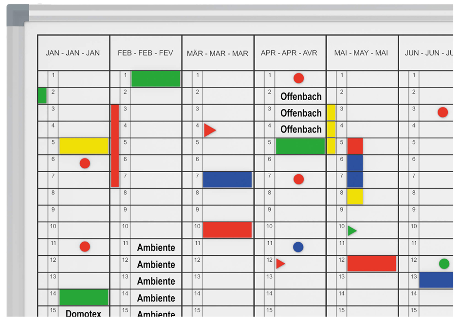 MAUL Tableau de planning annuel, (L)1.200 x (P)900 mm