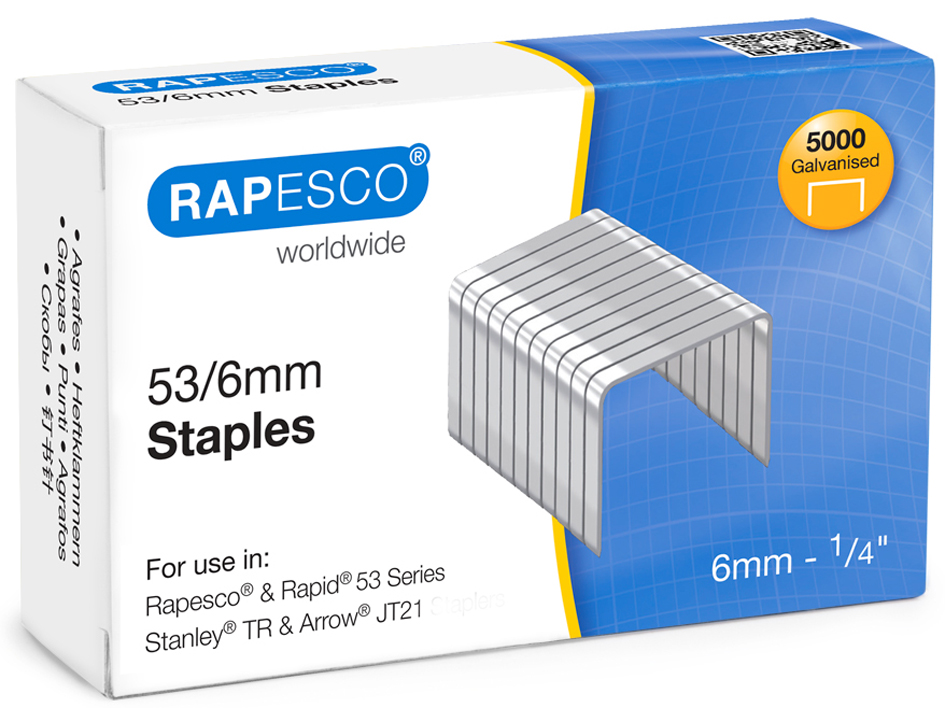 RAPESCO Agrafe Optima 53/6, 5.000 pièces, galvanisé