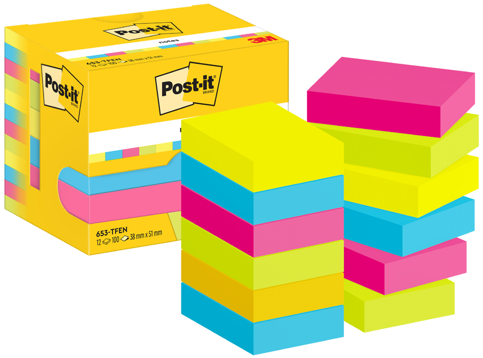 Post-it Bloc-note adhésif, 51 x 38 mm, Energetic Collection
