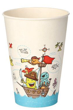 Gobelets jetables, carton, motifs enfant