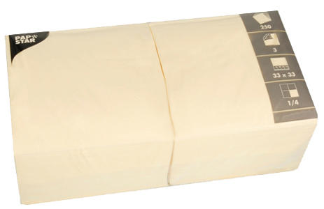 PAPSTAR Serviettes lunch, 330 x 330 mm, crème