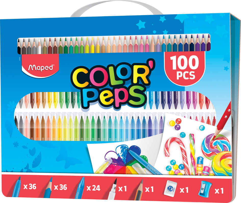 Kit de coloriage COLOR'PEPS, 100 pièces